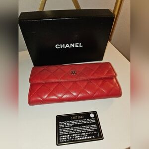 Chanel Matelasse Lambskin Coco Mark Long Wallet♥️